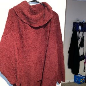 3X Burnt Orange Cowl Neck Sweater